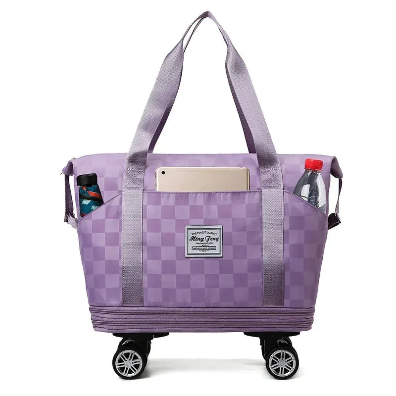 Women Large Capacity Travel Bag - Dry Wet Separation Expansion Double Layer Luggage Fitness Bag, Waterproof Storage Handbag