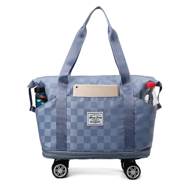 Women Large Capacity Travel Bag - Dry Wet Separation Expansion Double Layer Luggage Fitness Bag, Waterproof Storage Handbag