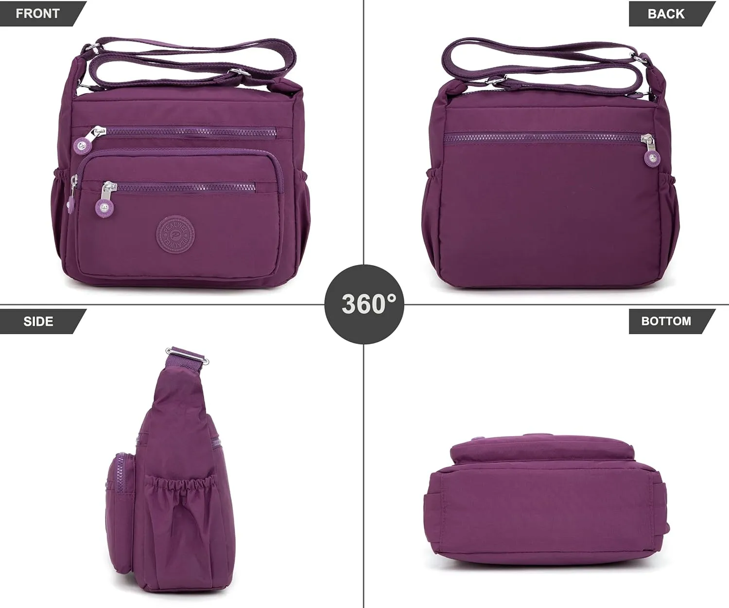 Women Shoulder Handbag Roomy Multiple Pockets Bag Ladies Crossbody Purse Tote Top Handle Satchel