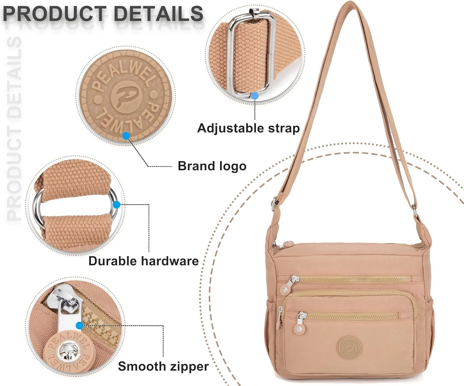 Women Shoulder Handbag Roomy Multiple Pockets Bag Ladies Crossbody Purse Tote Top Handle Satchel