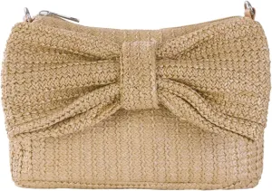 Women Straw Bow Purse Summer Beach Bag Woven Clutch Bag Vacation Tote Party Handbags Wedding Formal 2025 New