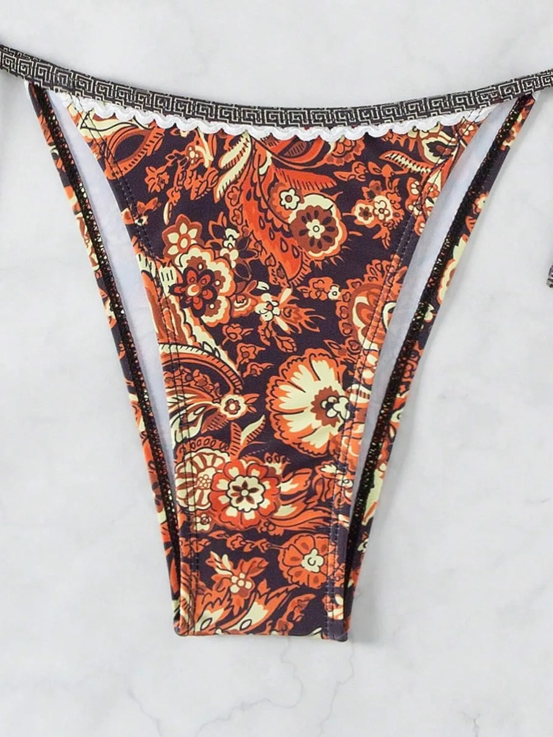 Women's Floral Printed Bathing Suit Halter Paisley Summer Swimsuit Bikinis Set
