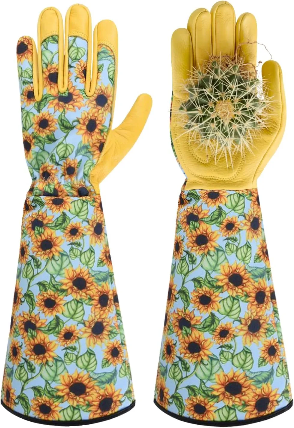Womens Gardening Weeding Working Gloves, Leather Garden Glove for Women Thorn Proof No Stab for Digging, Planting,Pruning