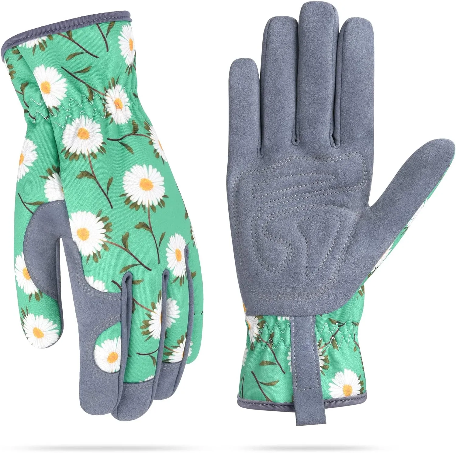 Womens Gardening Weeding Working Gloves, Leather Garden Glove for Women Thorn Proof No Stab for Digging, Planting,Pruning