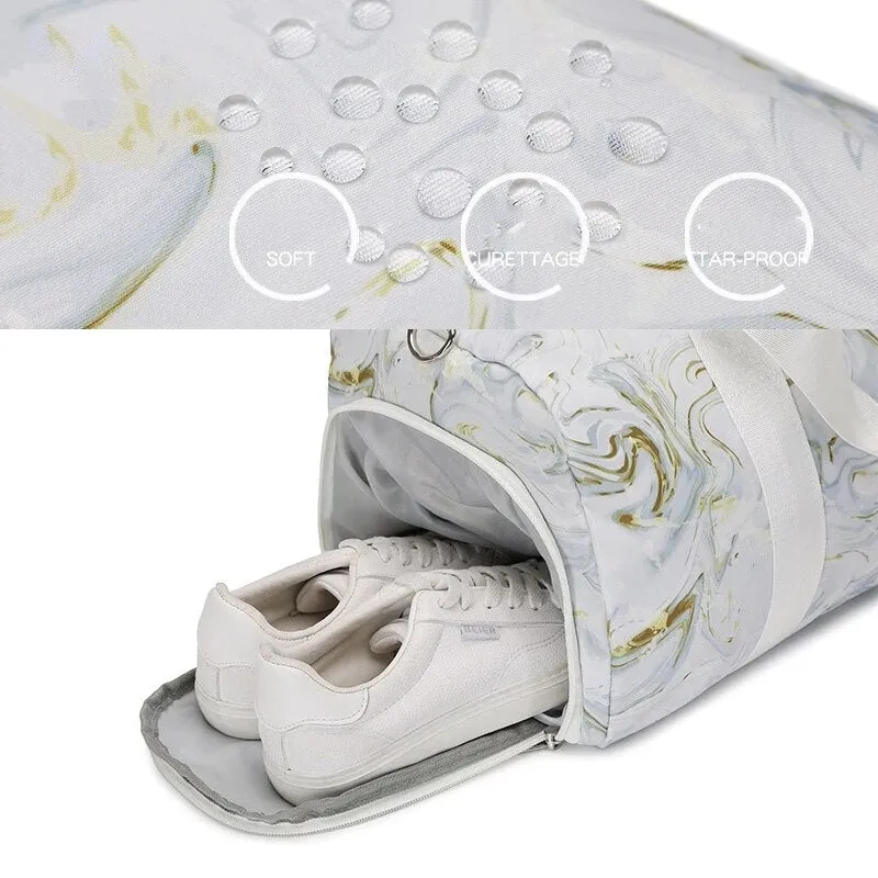 Women's Large Capacity Foldable Travel Rain Bag Dry Wet Separation Waterproof Sports Handbag