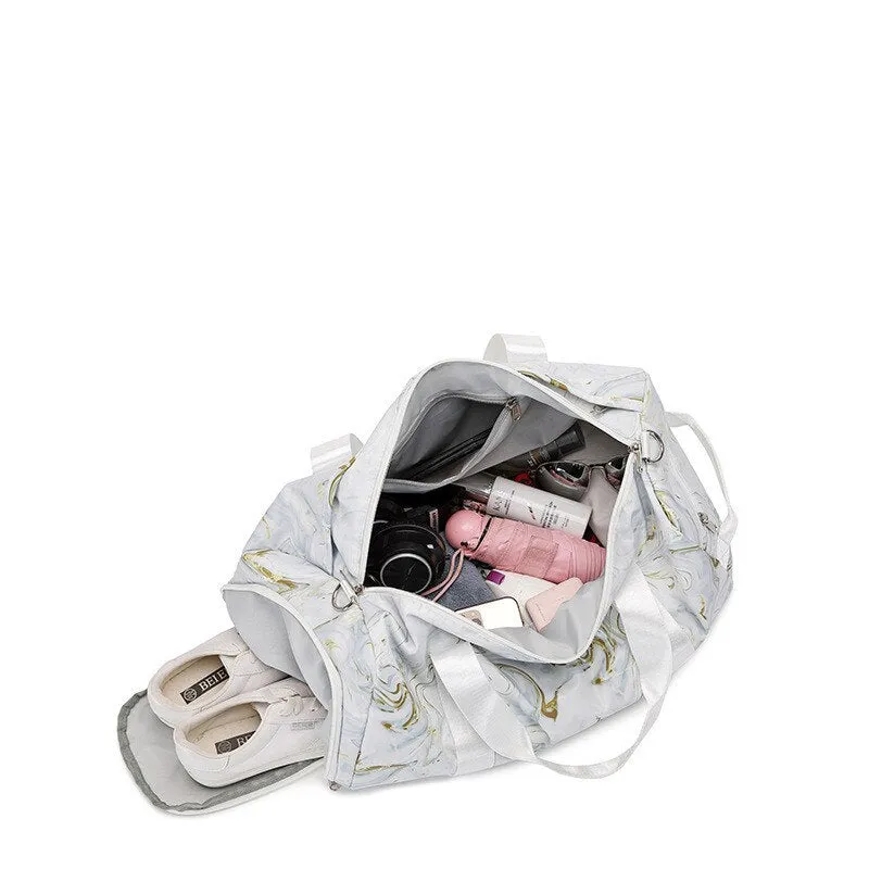 Women's Large Capacity Foldable Travel Rain Bag Dry Wet Separation Waterproof Sports Handbag
