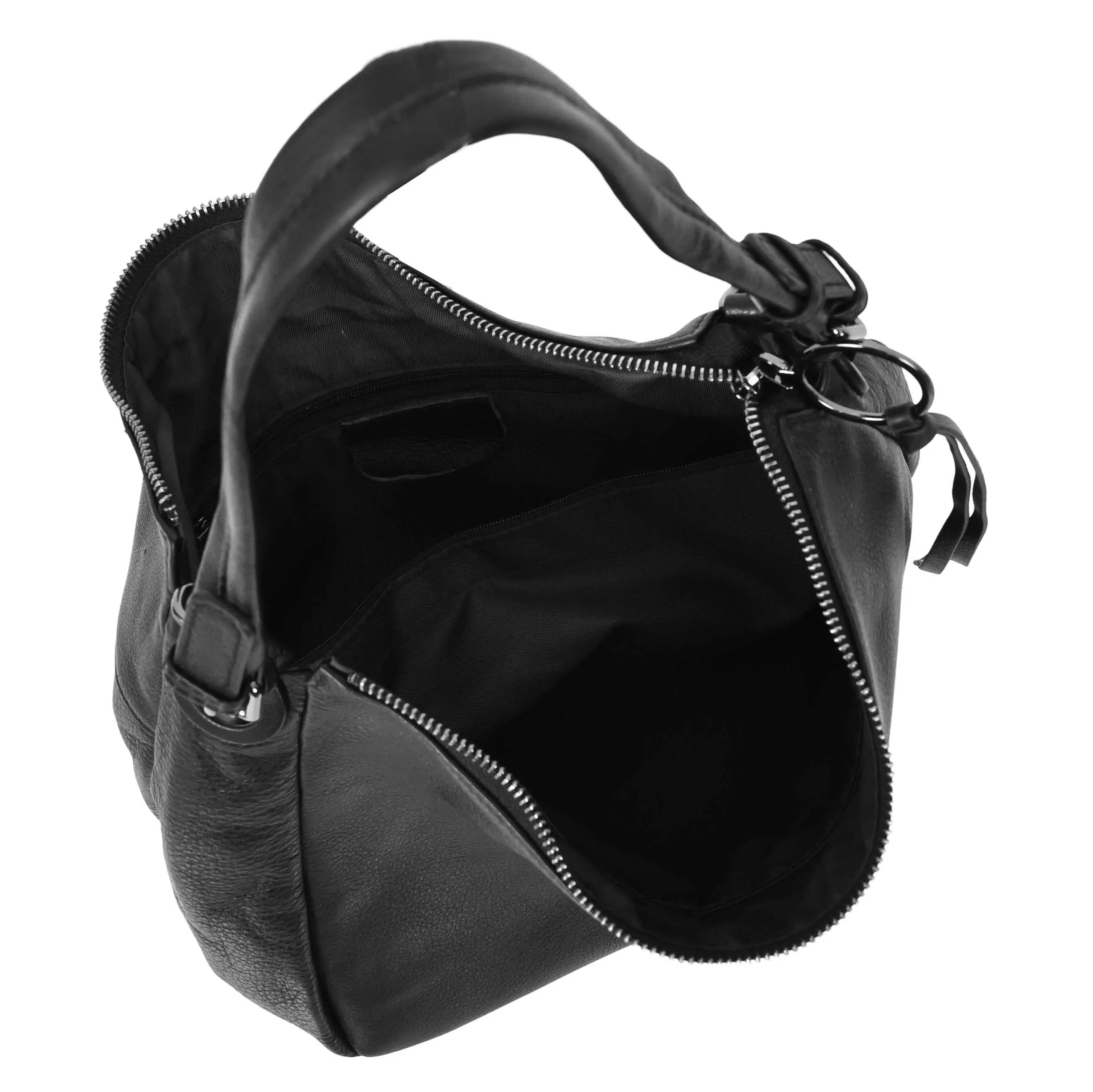 Womens Leather Hobo Handbag Soft Large Multi Straps Zipper Shoulder Bag A202 Black