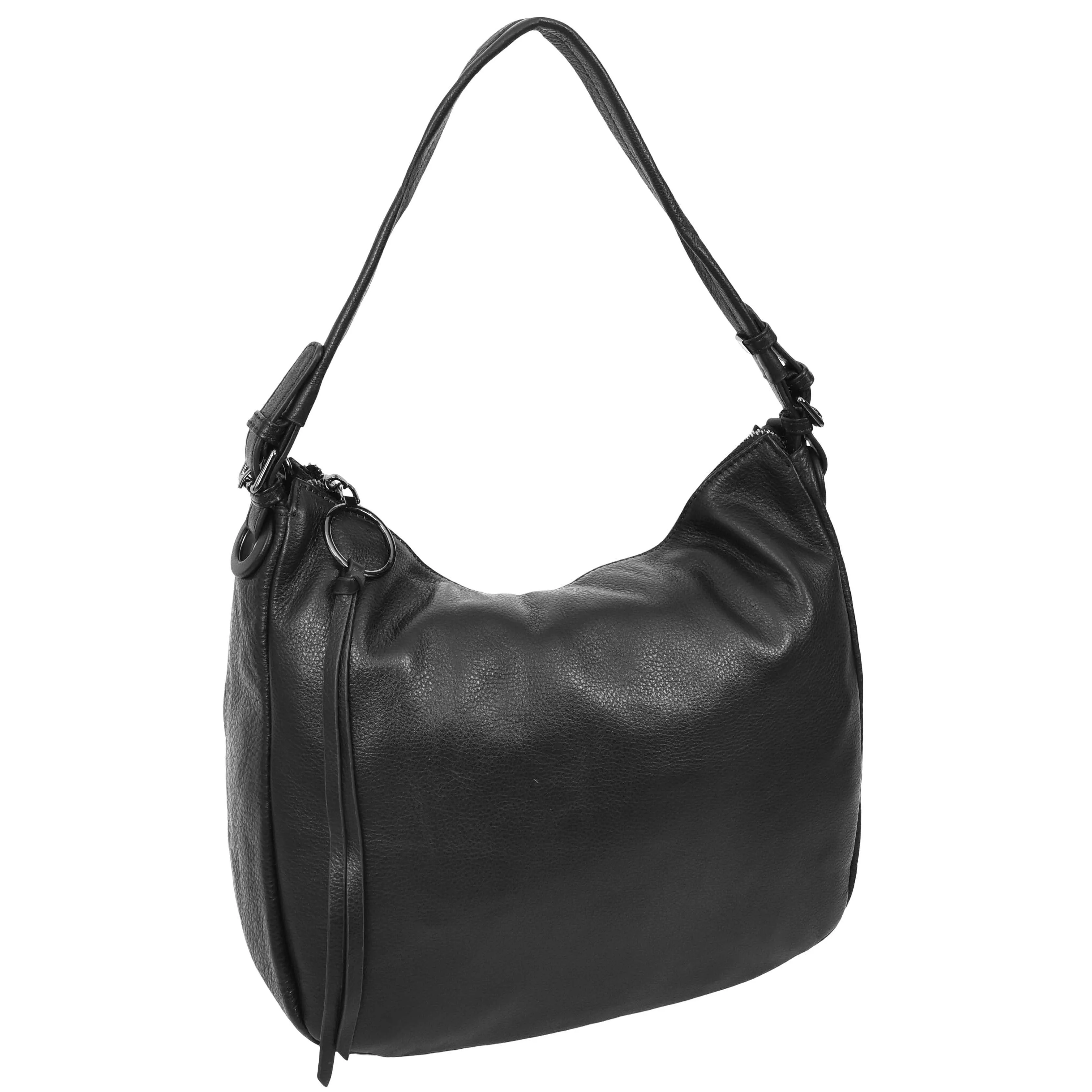 Womens Leather Hobo Handbag Soft Large Multi Straps Zipper Shoulder Bag A202 Black