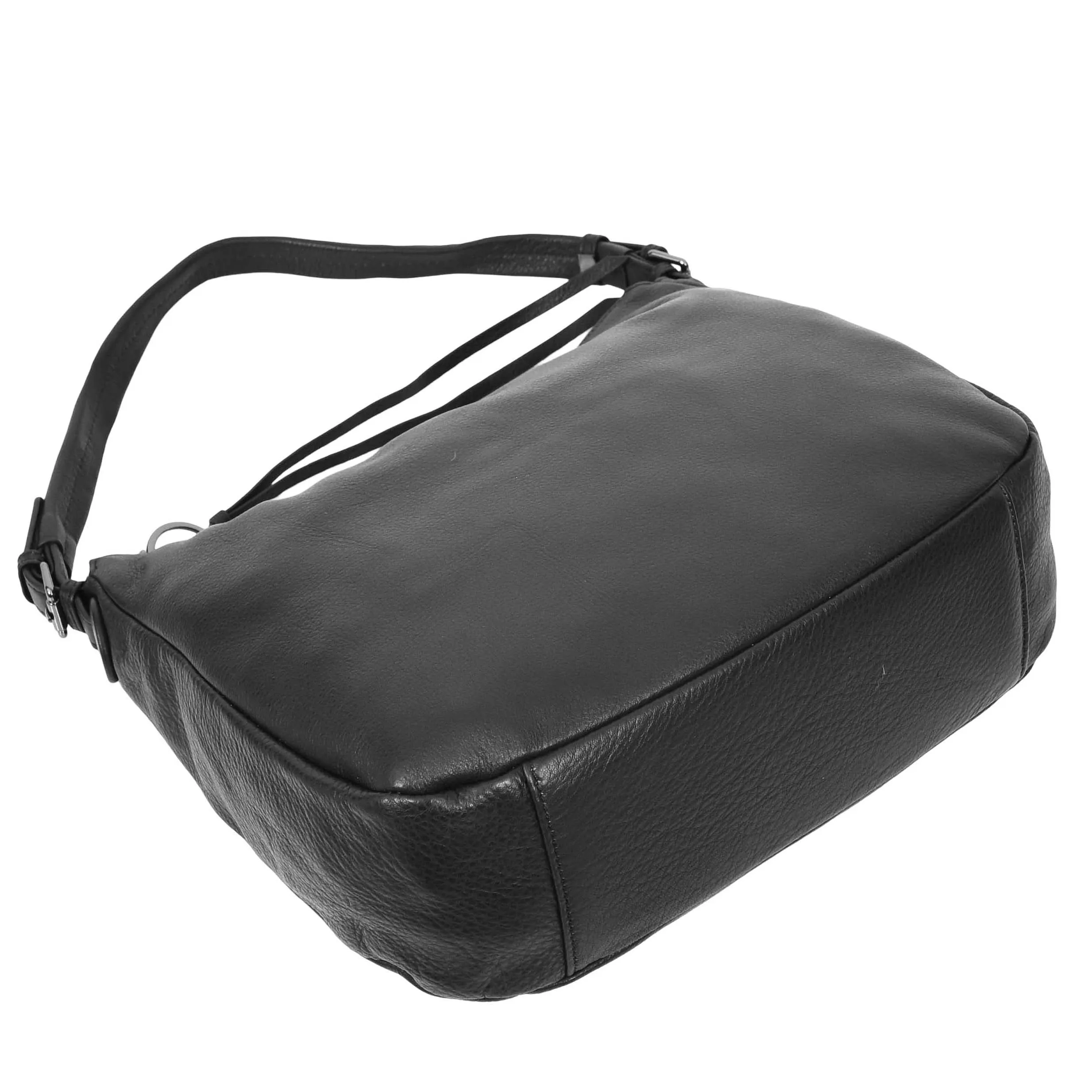 Womens Leather Hobo Handbag Soft Large Multi Straps Zipper Shoulder Bag A202 Black