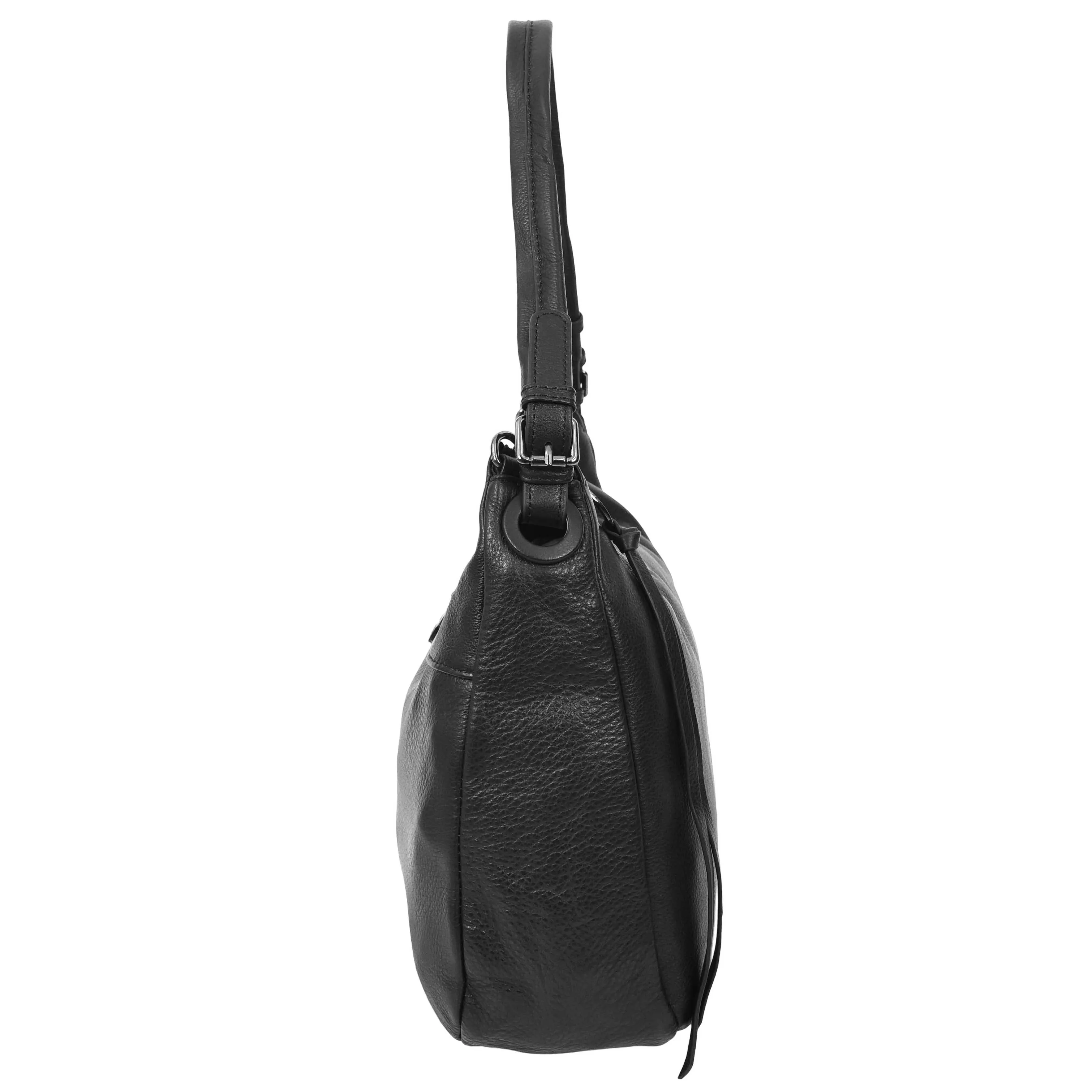 Womens Leather Hobo Handbag Soft Large Multi Straps Zipper Shoulder Bag A202 Black