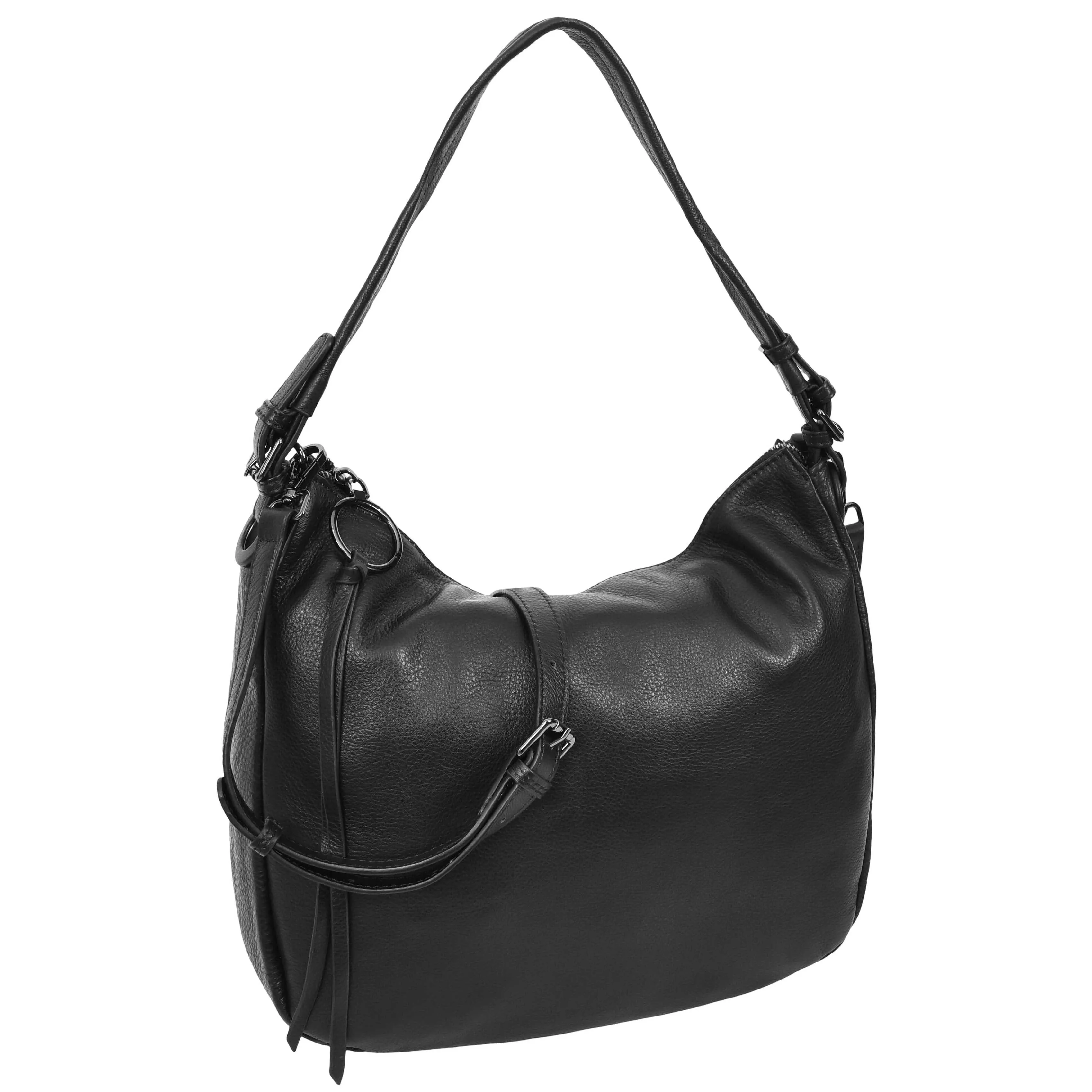 Womens Leather Hobo Handbag Soft Large Multi Straps Zipper Shoulder Bag A202 Black