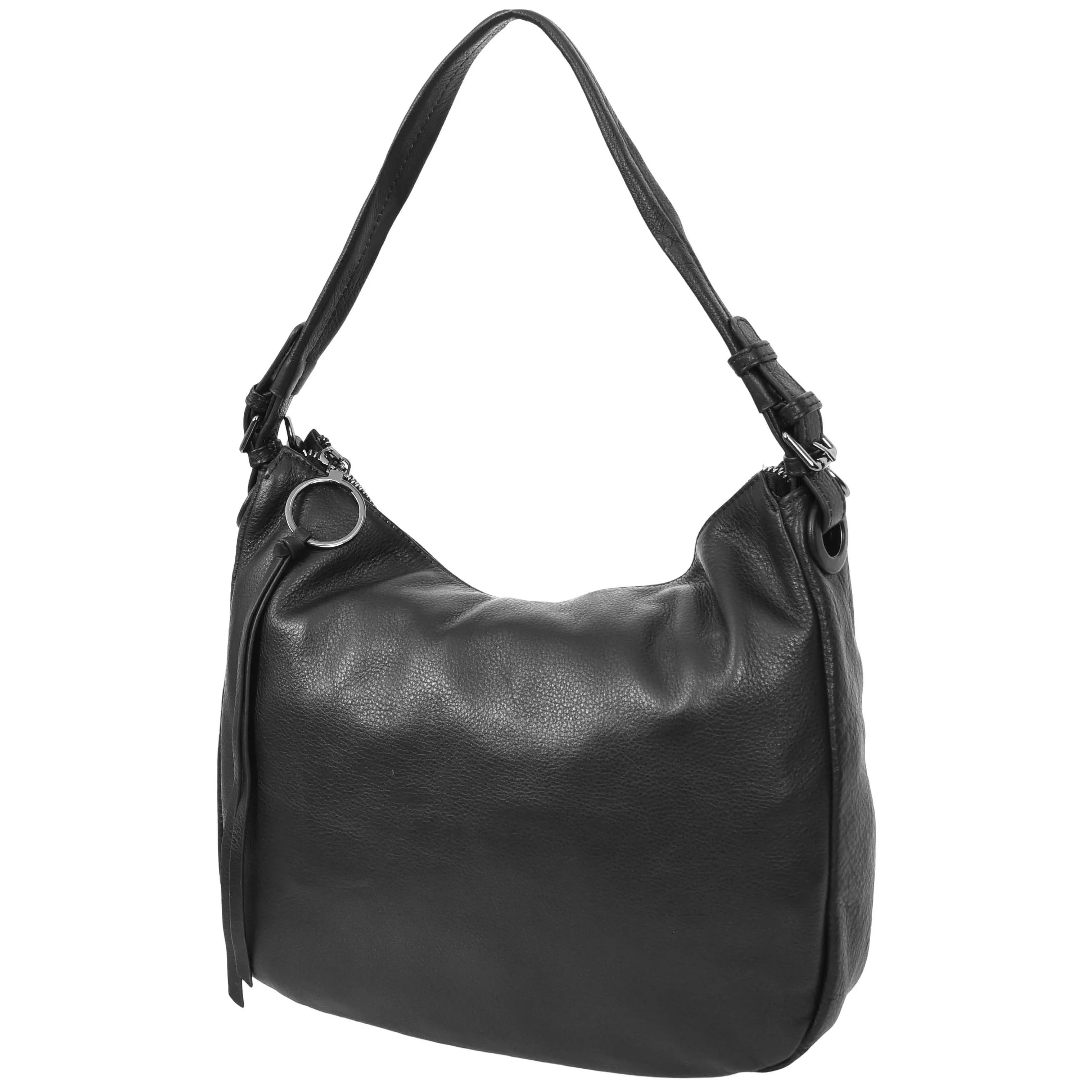 Womens Leather Hobo Handbag Soft Large Multi Straps Zipper Shoulder Bag A202 Black