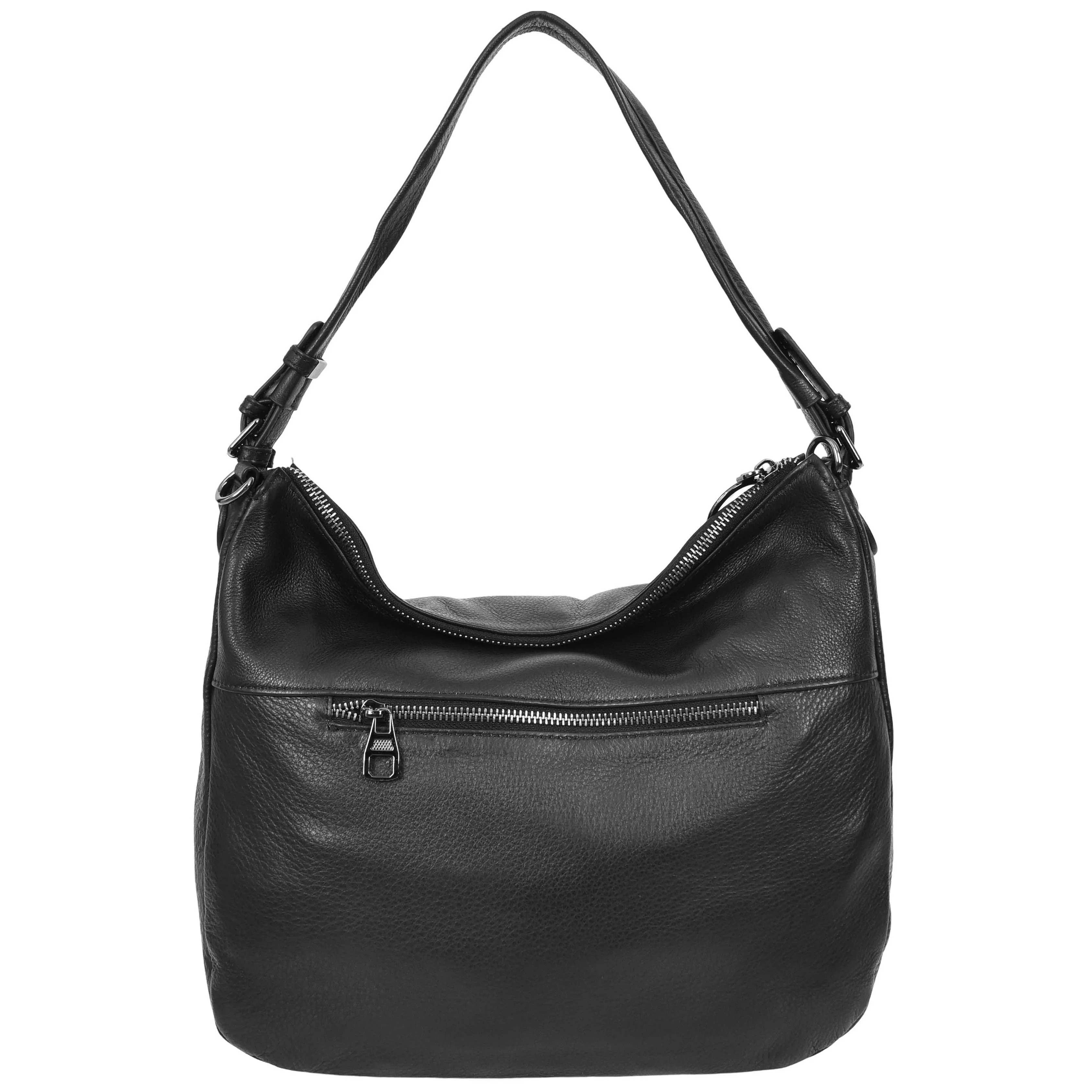Womens Leather Hobo Handbag Soft Large Multi Straps Zipper Shoulder Bag A202 Black