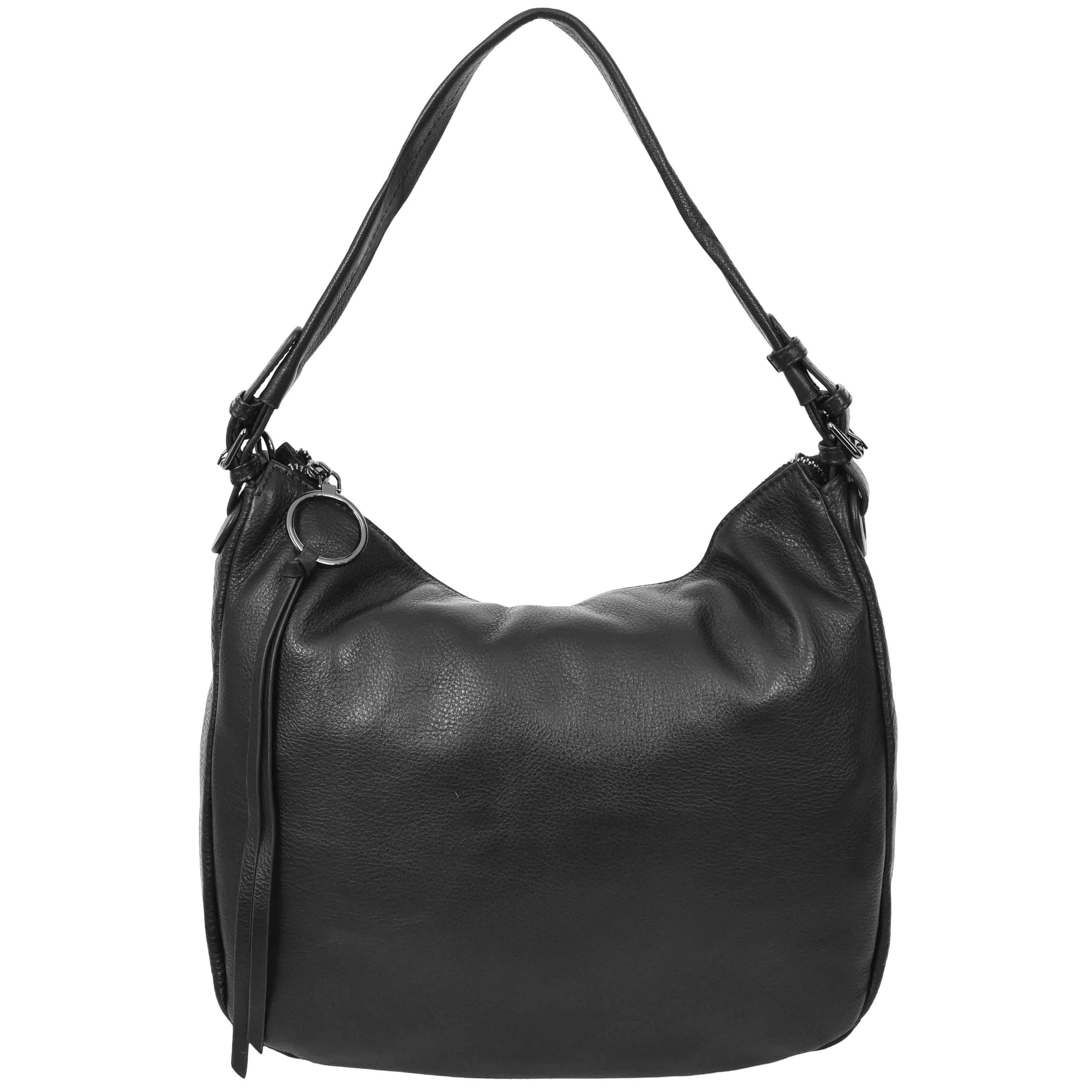 Womens Leather Hobo Handbag Soft Large Multi Straps Zipper Shoulder Bag A202 Black