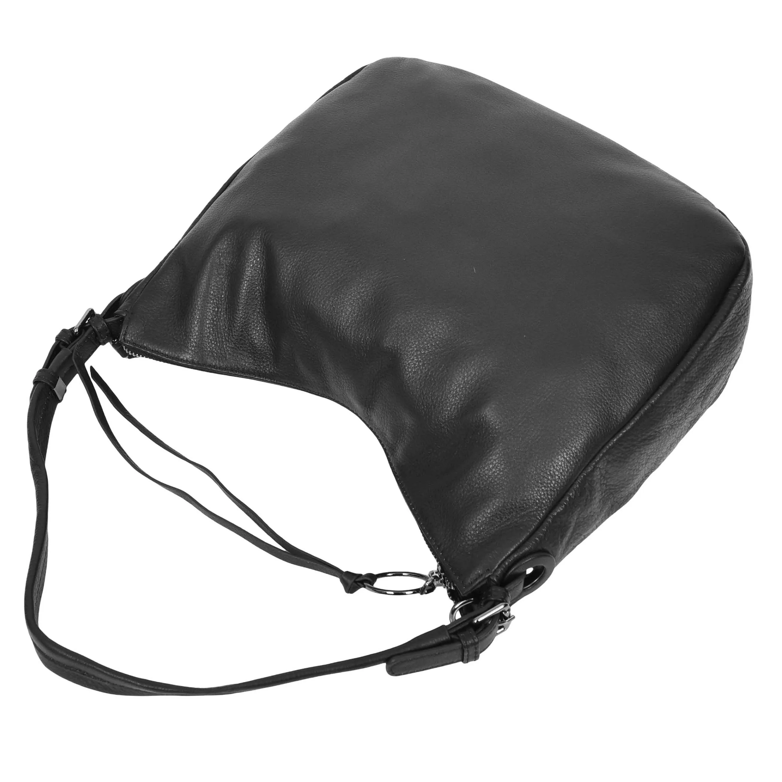 Womens Leather Hobo Handbag Soft Large Multi Straps Zipper Shoulder Bag A202 Black