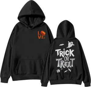 Womens Letter Pumpkin Graphic Hoodies Halloween Sweatshirtfor Teen Girly2K Preppy Sweatshirts Pullover