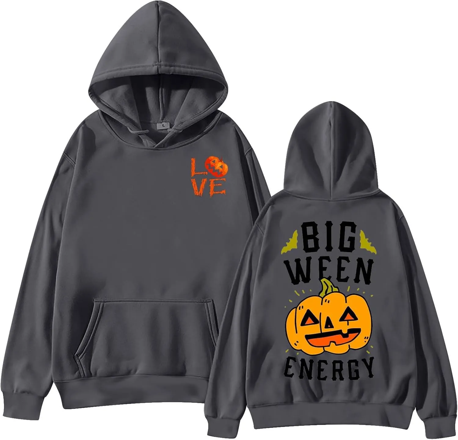 Womens Letter Pumpkin Graphic Hoodies Halloween Sweatshirtfor Teen Girly2K Preppy Sweatshirts Pullover
