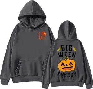 Womens Letter Pumpkin Graphic Hoodies Halloween Sweatshirtfor Teen Girly2K Preppy Sweatshirts Pullover