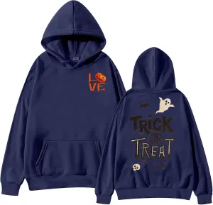 Womens Letter Pumpkin Graphic Hoodies Halloween Sweatshirtfor Teen Girly2K Preppy Sweatshirts Pullover