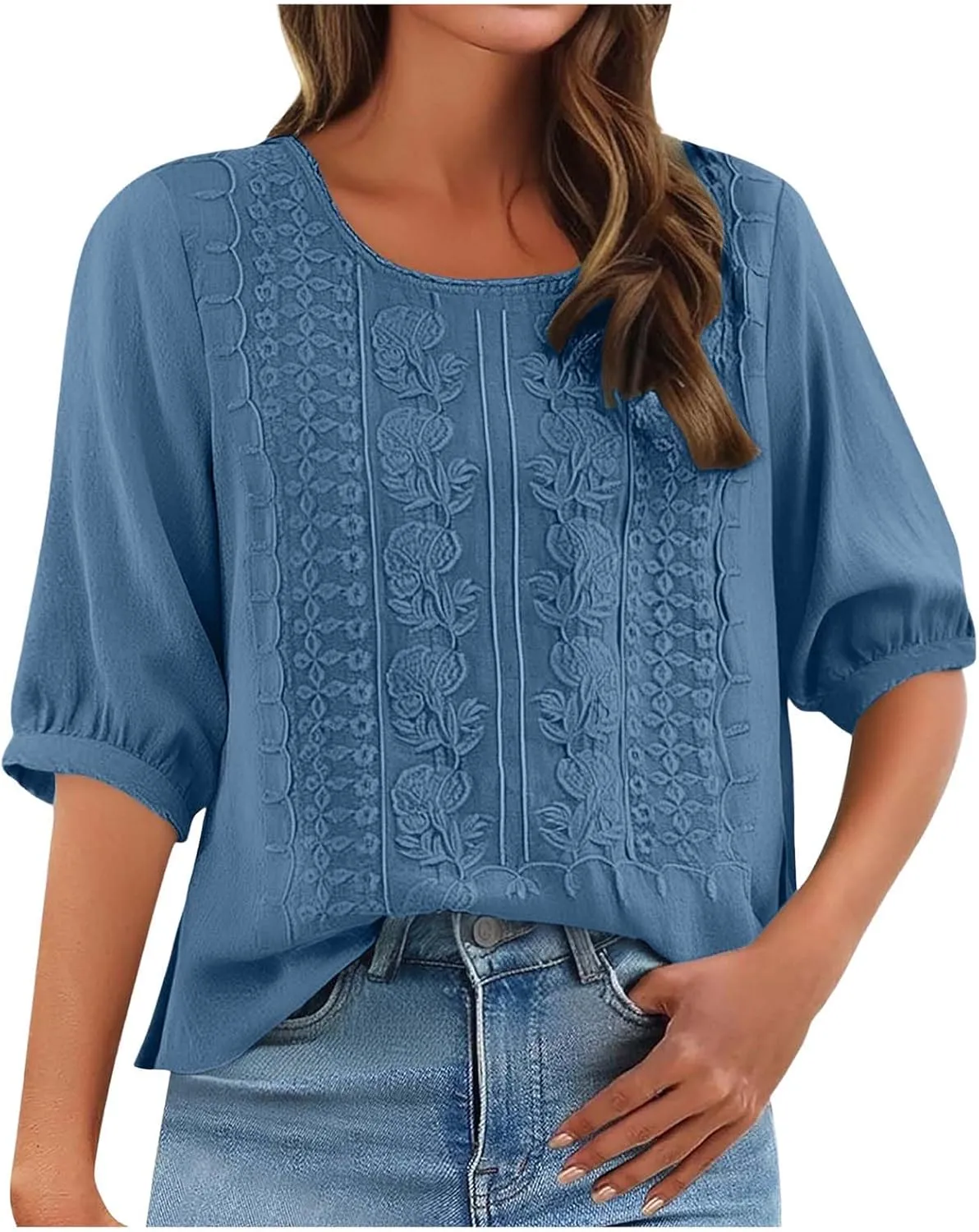 Women's Linen Blouse Tops Summer Shirts Loose Casual Work Tops Blouses Cotton Blouse Linen Shirt Roll Up Sleeve