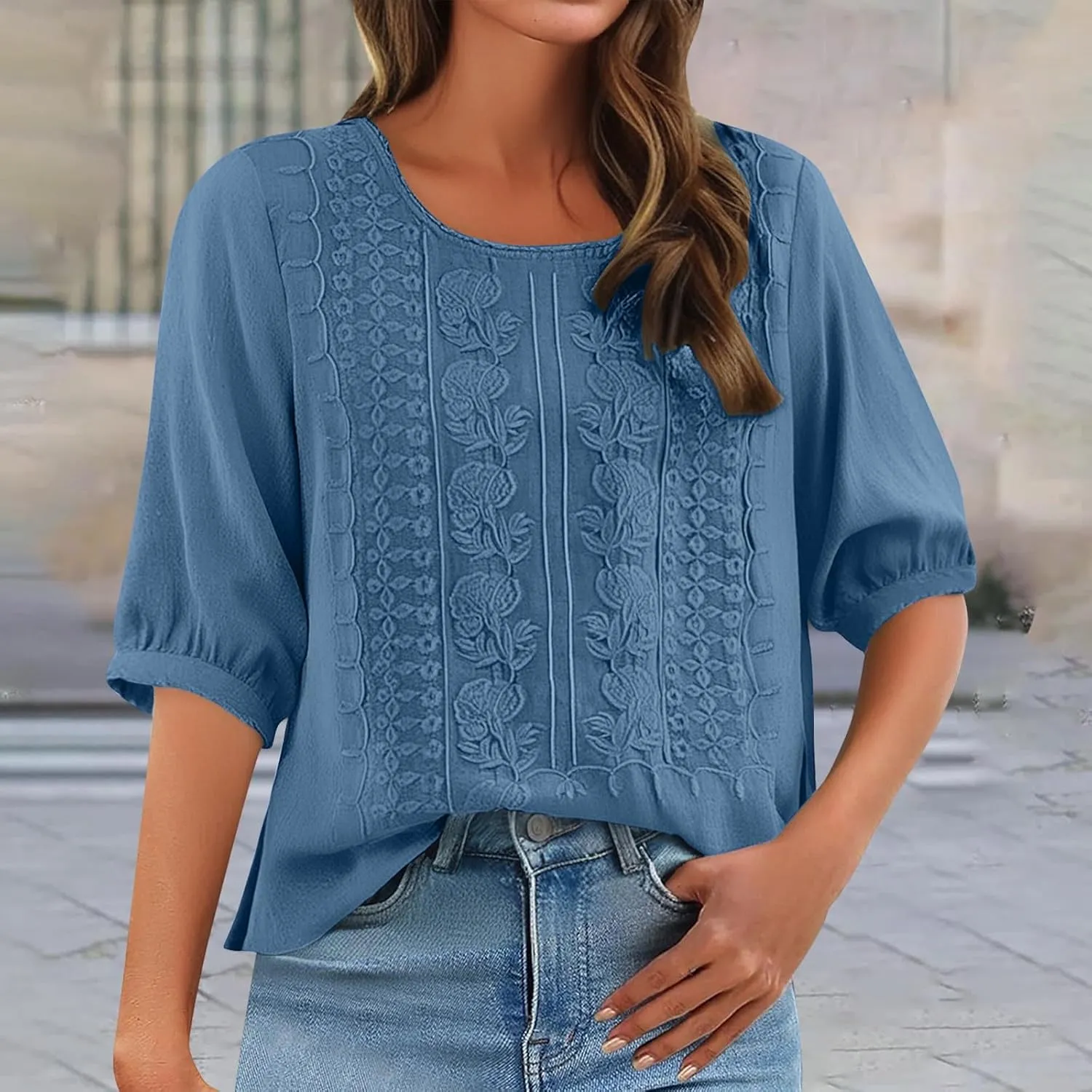 Women's Linen Blouse Tops Summer Shirts Loose Casual Work Tops Blouses Cotton Blouse Linen Shirt Roll Up Sleeve
