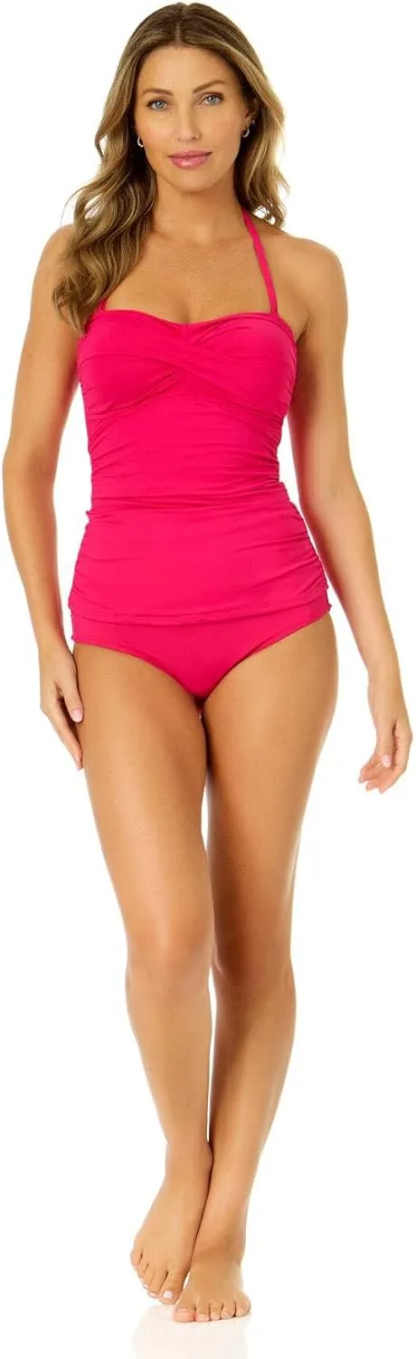Women's Live In Color Twist Front Bandeaukini Swim Top