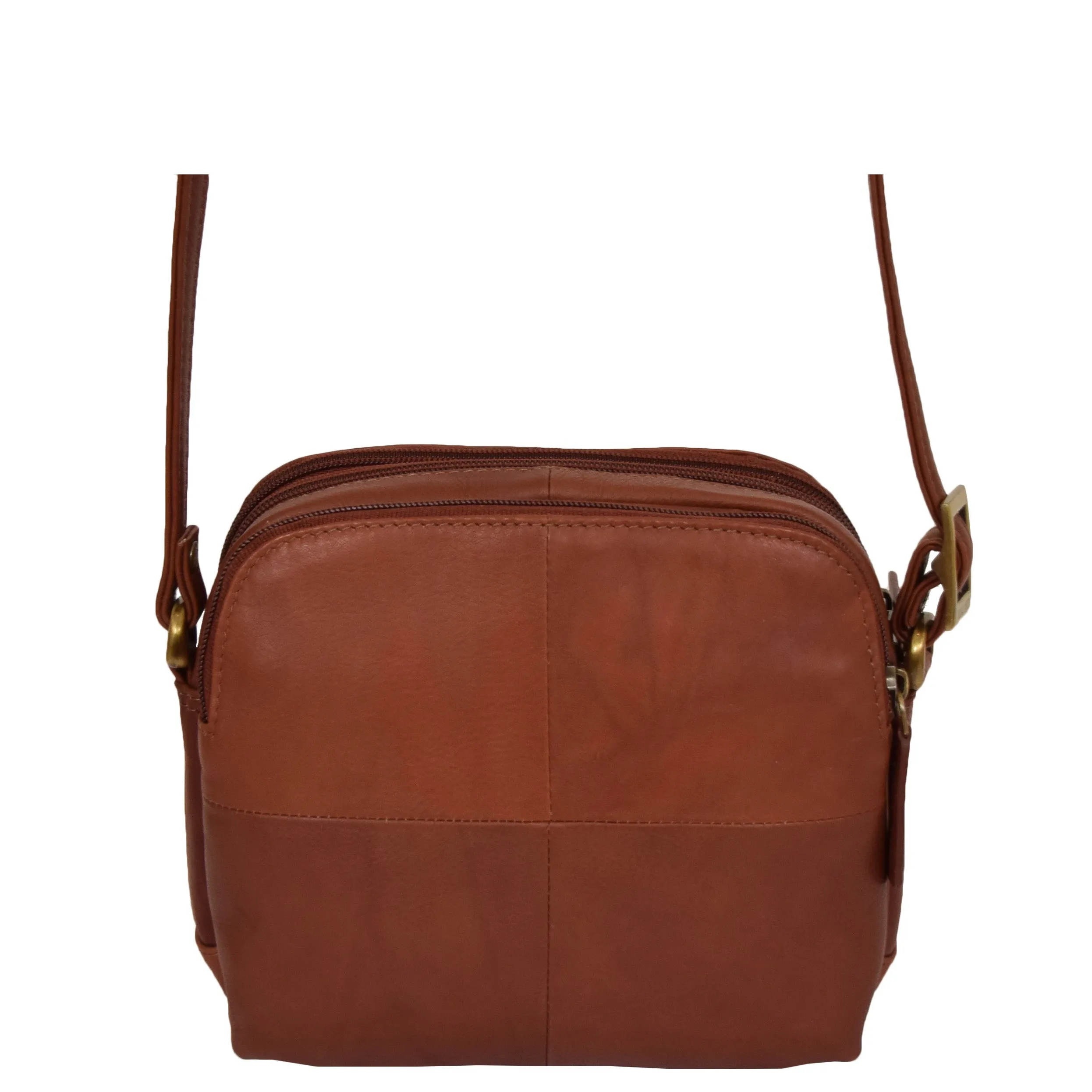 Womens Real Leather Cross Body Sling Shoulder Bag A939 Brown