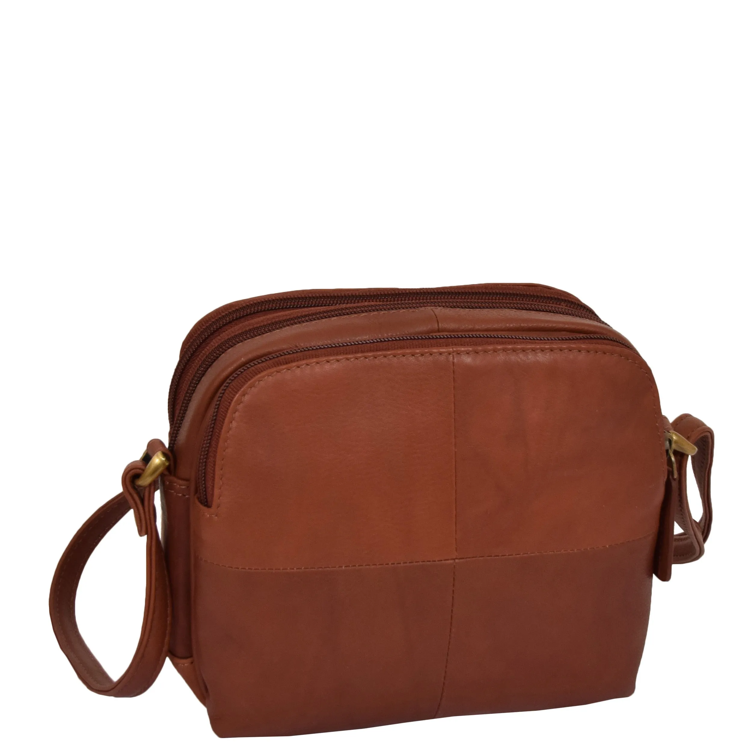 Womens Real Leather Cross Body Sling Shoulder Bag A939 Brown