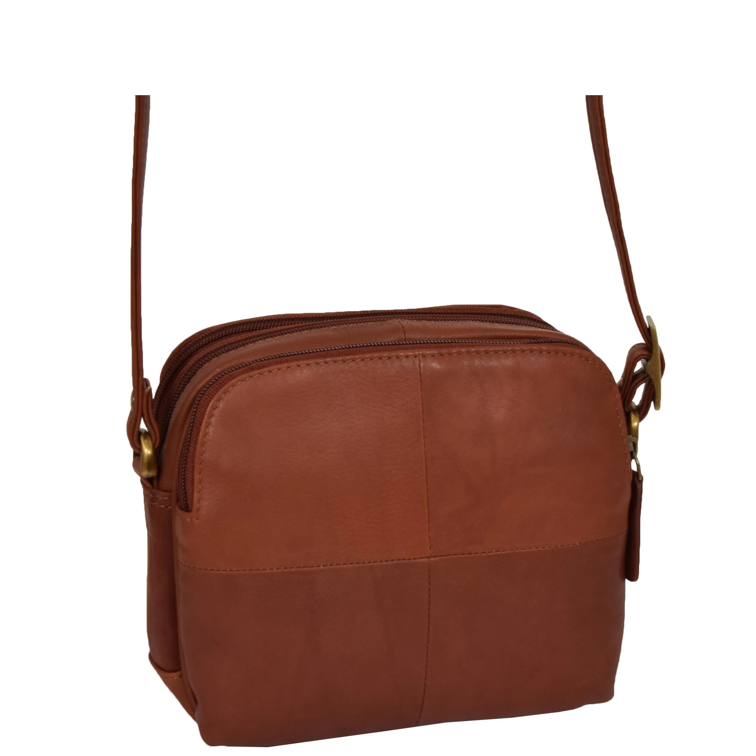 Womens Real Leather Cross Body Sling Shoulder Bag A939 Brown