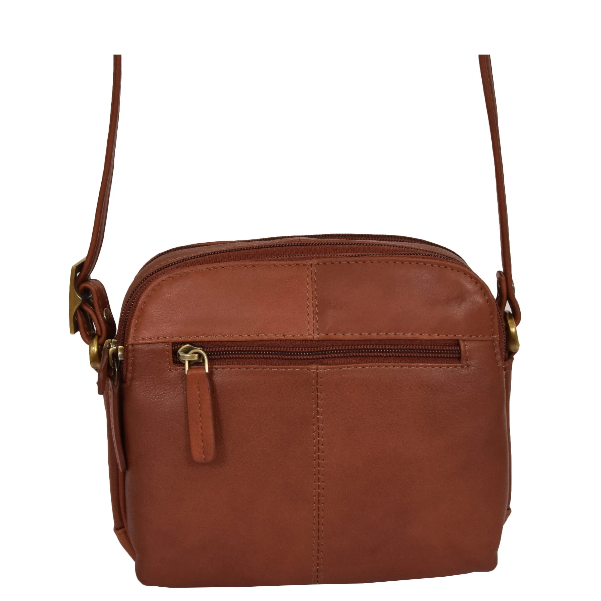 Womens Real Leather Cross Body Sling Shoulder Bag A939 Brown