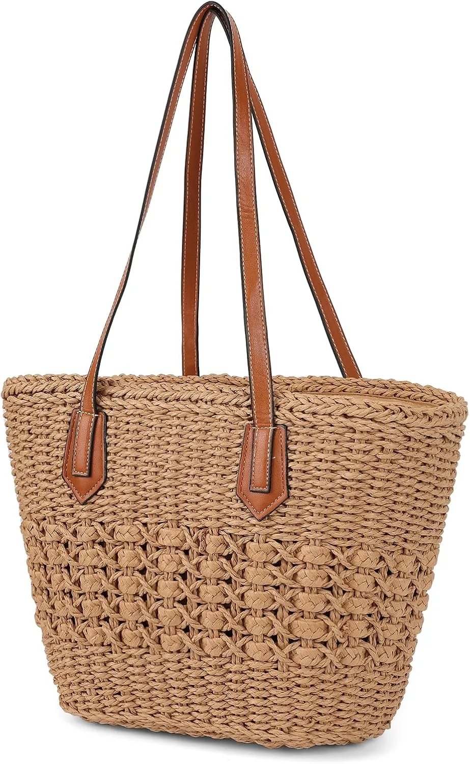 Women's Straw Hobo Bag Woven Shoulder Bag Large Tote Purse Summer Beach Handbag Handmade Top Handle Satchel Travel