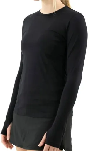 Women's UV Blocker Long Sleeve TOP, Black, Medium