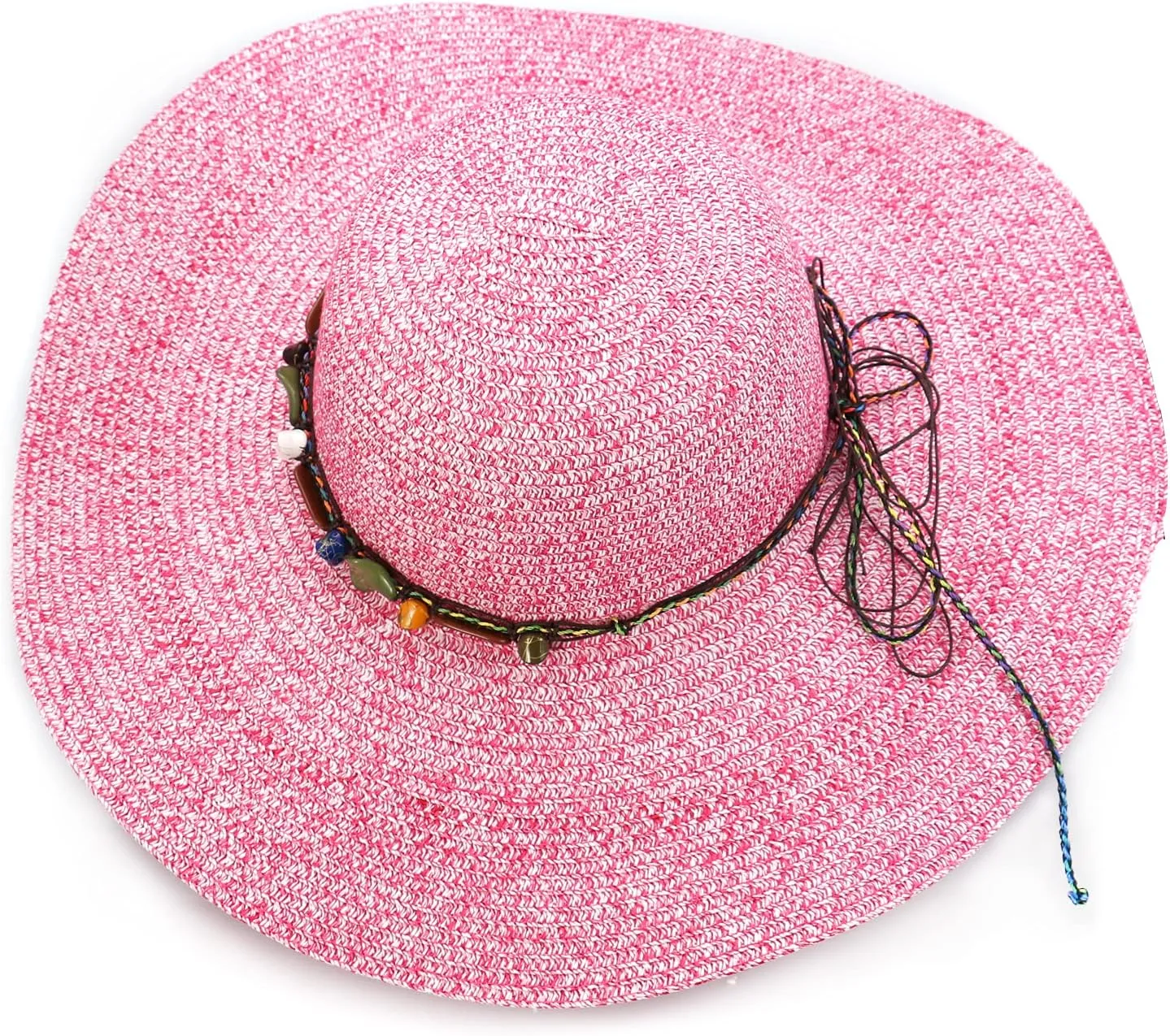 Women's Wide Brim Sun Protection Straw Hat,Folable Floppy Hat,Summer UV Protection Beach Cap