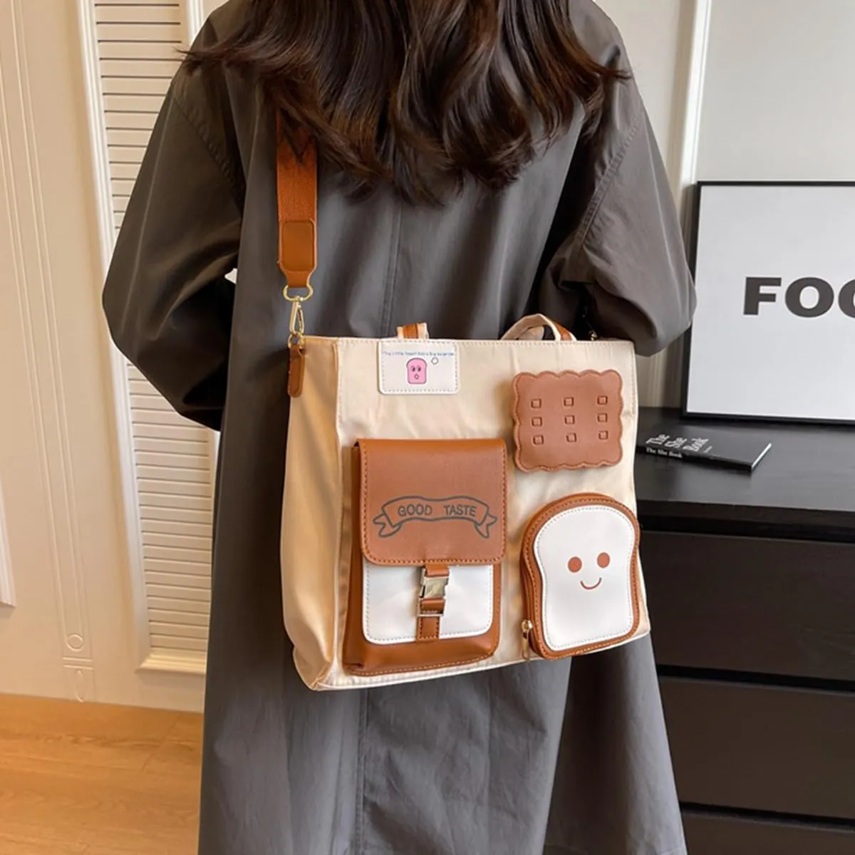 Work Bags - Canvas Tote Bags With Zipper For Women