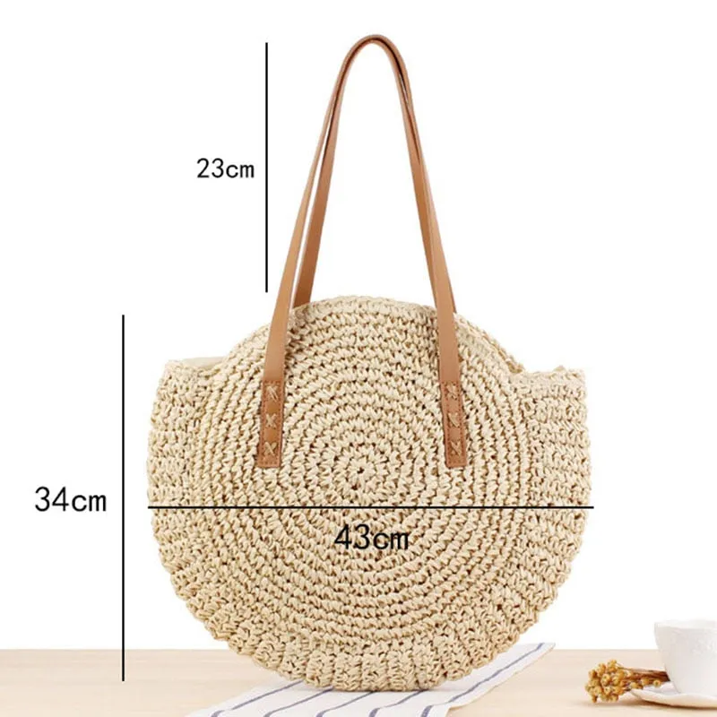 Woven Straw Boho Round Bags