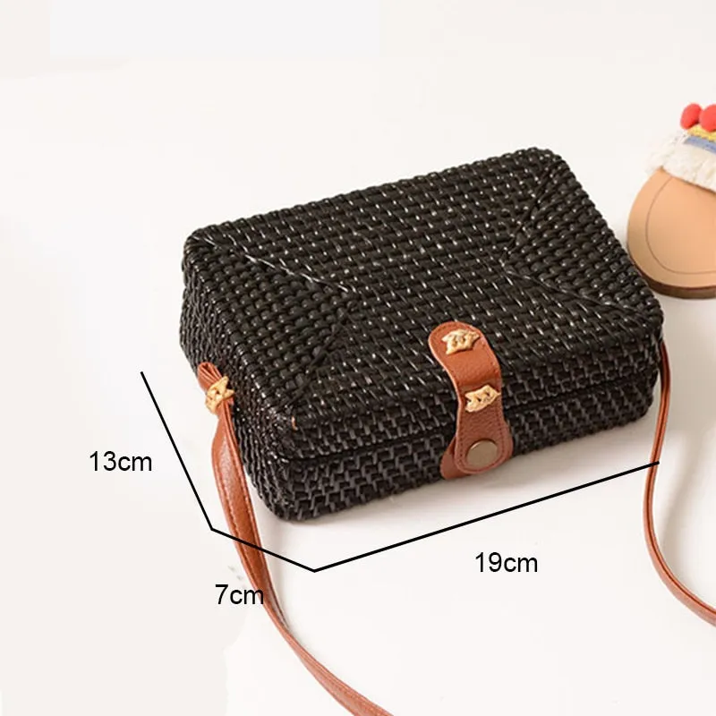 Woven Straw Boho Round Bags