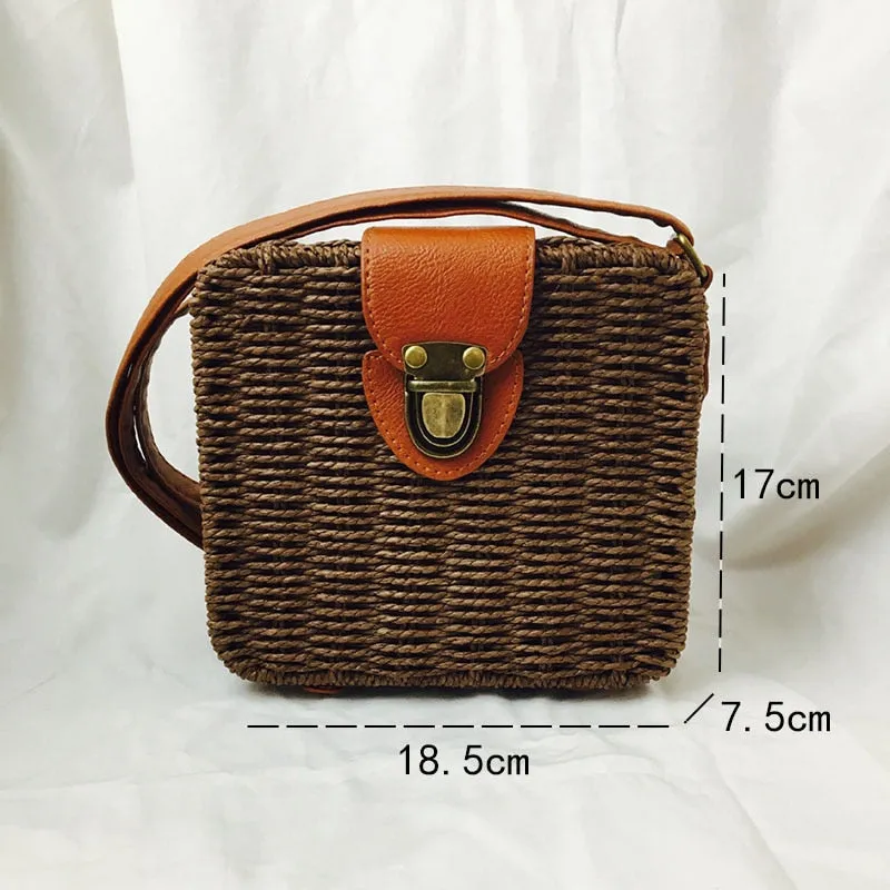 Woven Straw Boho Round Bags