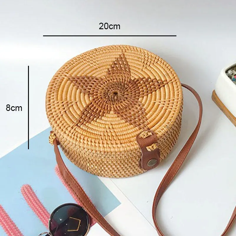 Woven Straw Boho Round Bags