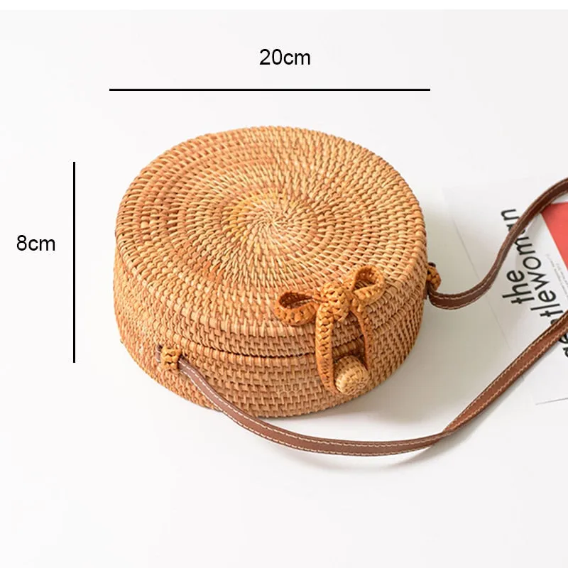 Woven Straw Boho Round Bags