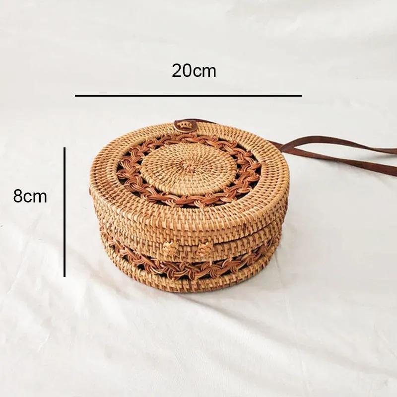 Woven Straw Boho Round Bags
