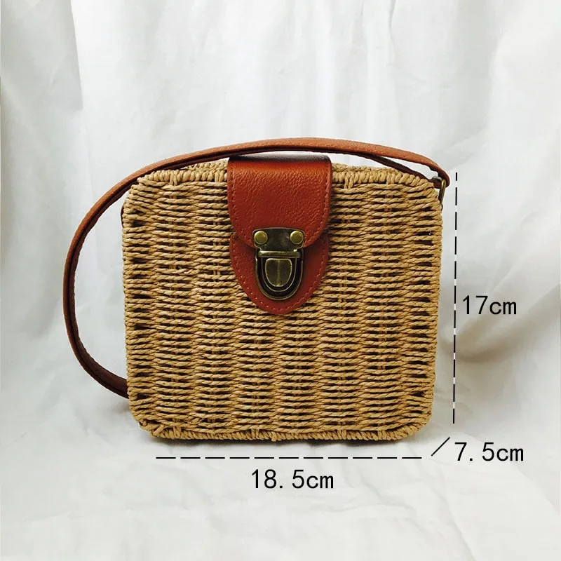 Woven Straw Boho Round Bags
