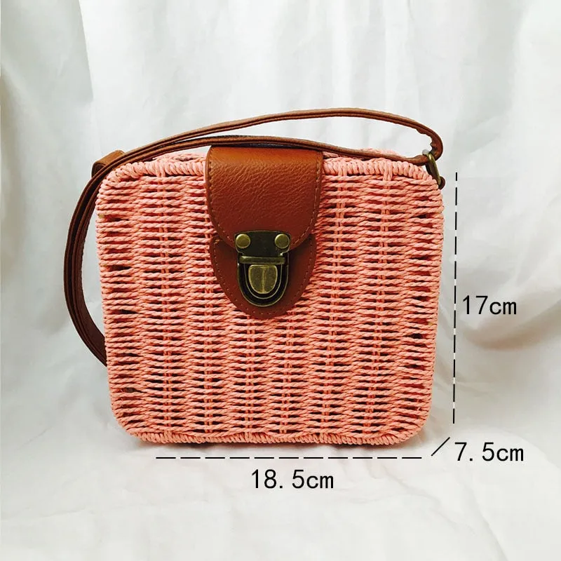 Woven Straw Boho Round Bags