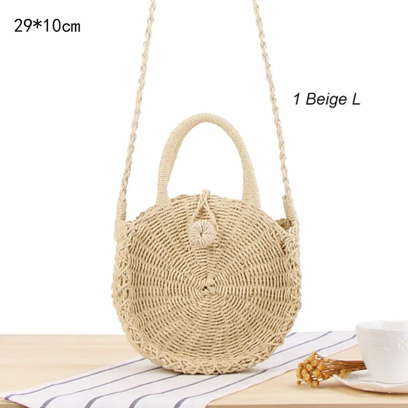 Woven Straw Boho Round Bags