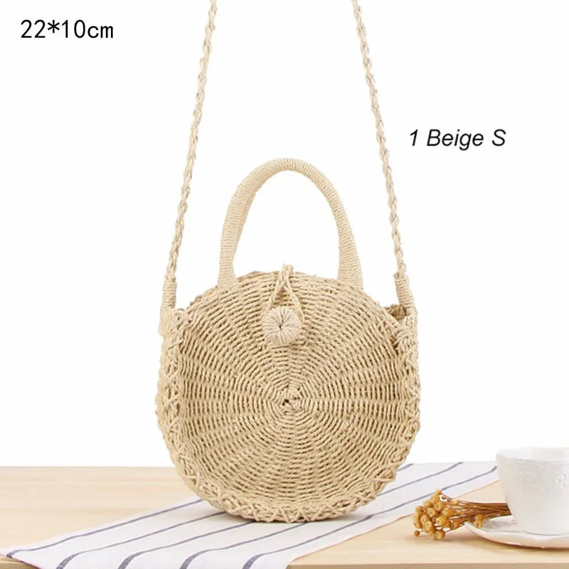 Woven Straw Boho Round Bags