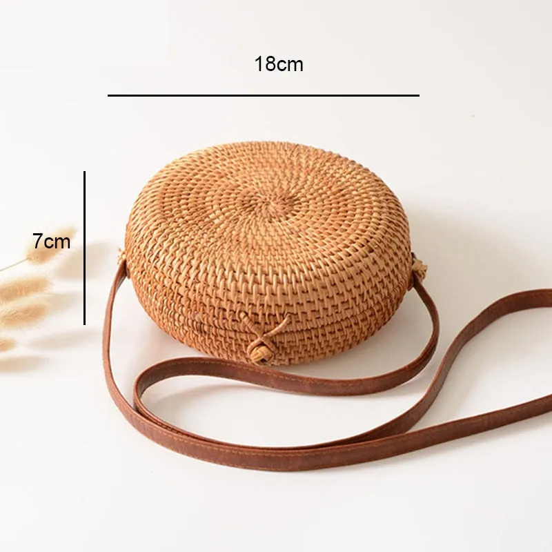 Woven Straw Boho Round Bags