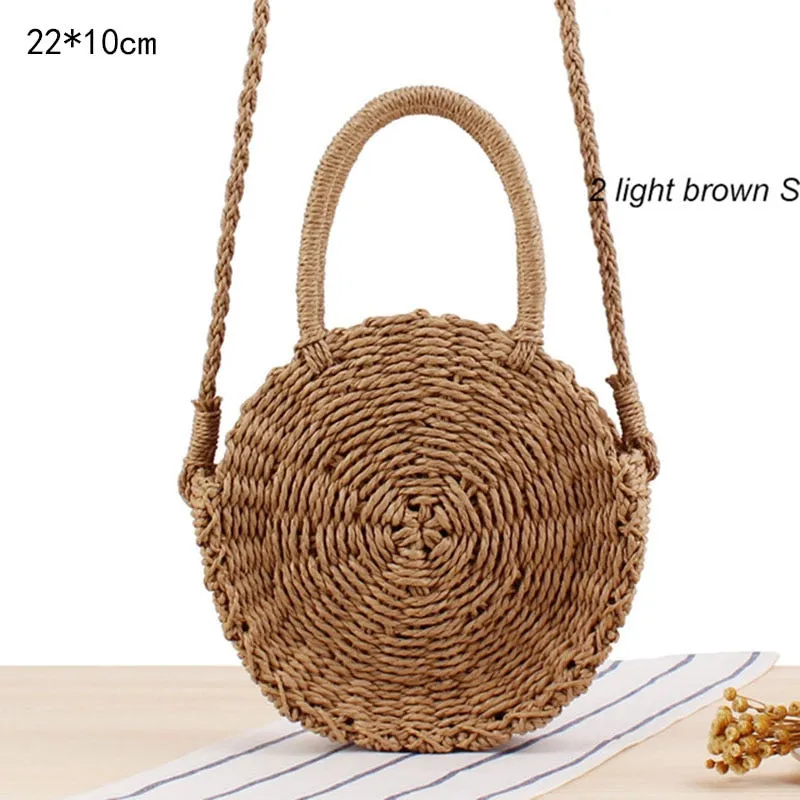 Woven Straw Boho Round Bags
