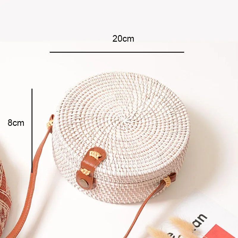 Woven Straw Boho Round Bags