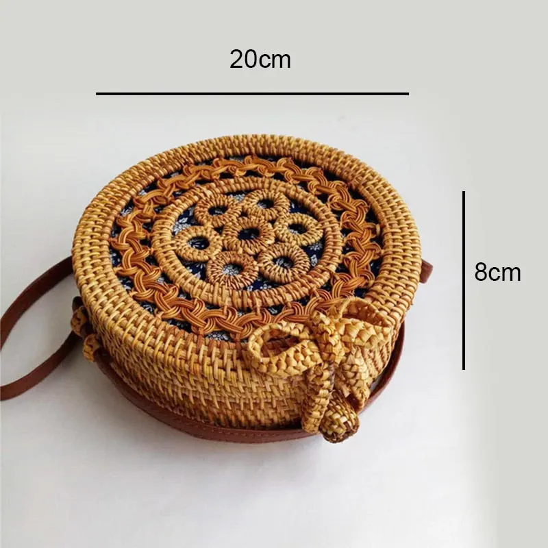 Woven Straw Boho Round Bags