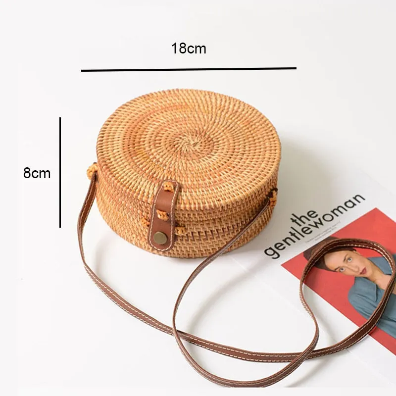 Woven Straw Boho Round Bags