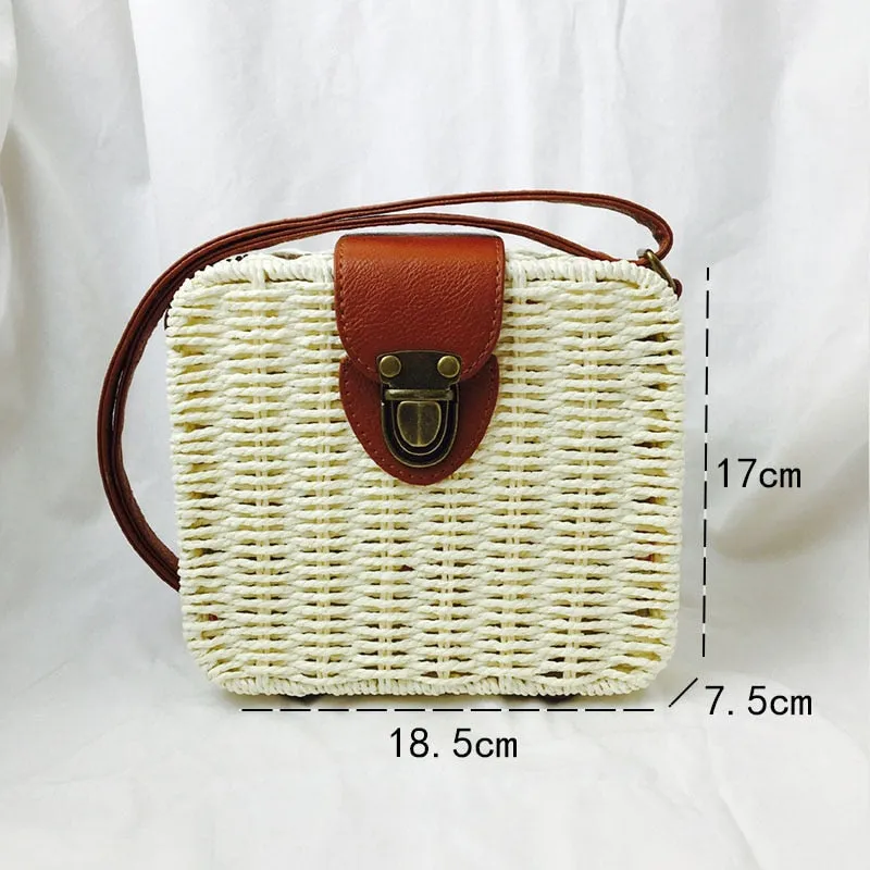 Woven Straw Boho Round Bags